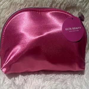 Ulta Beauty Shimmering Pink Cosmetic Case with make up